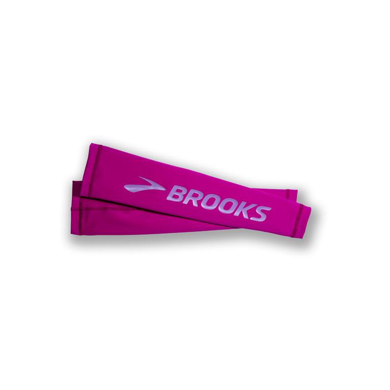 Brooks Source Midweight - Mens Arm Warmers - Magenta/Heliotrope (09826LMCF)